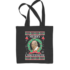 Merry Chrithmith Ugly Christmas Shopping Tote Bag Black