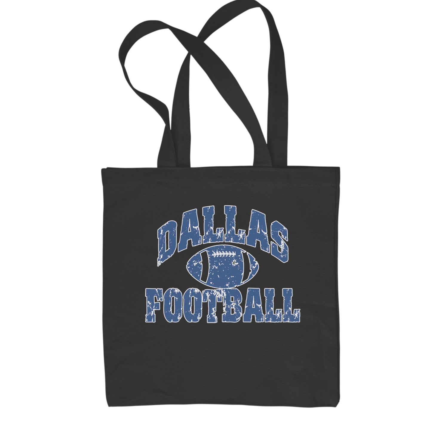 Dallas Distressed Football Shopping Tote Bag Black