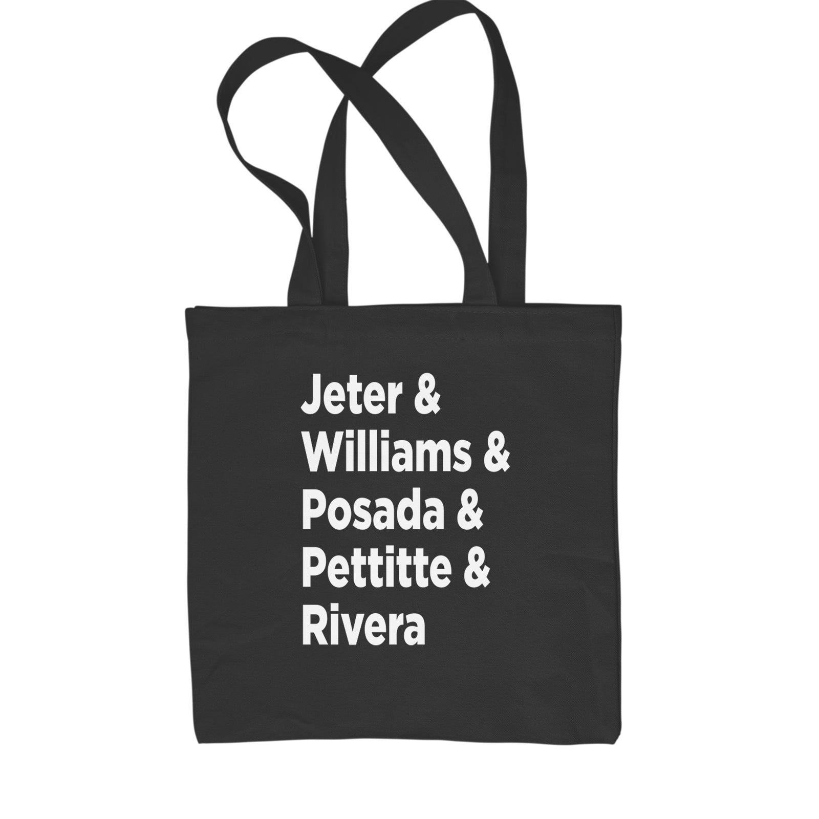 Jeter & Williams & Posada & Pettitte & Rivera Shopping Tote Bag Black