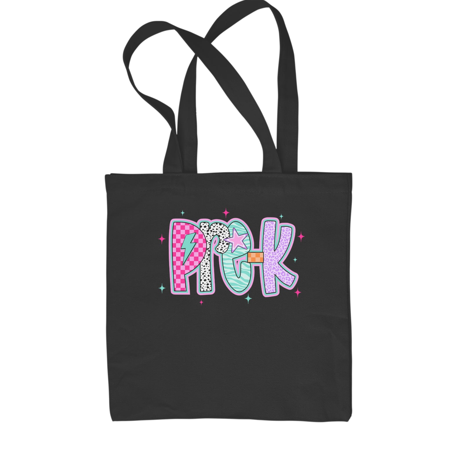 Pre-K Party Time Colorful Back to School Shopping Tote Bag Black