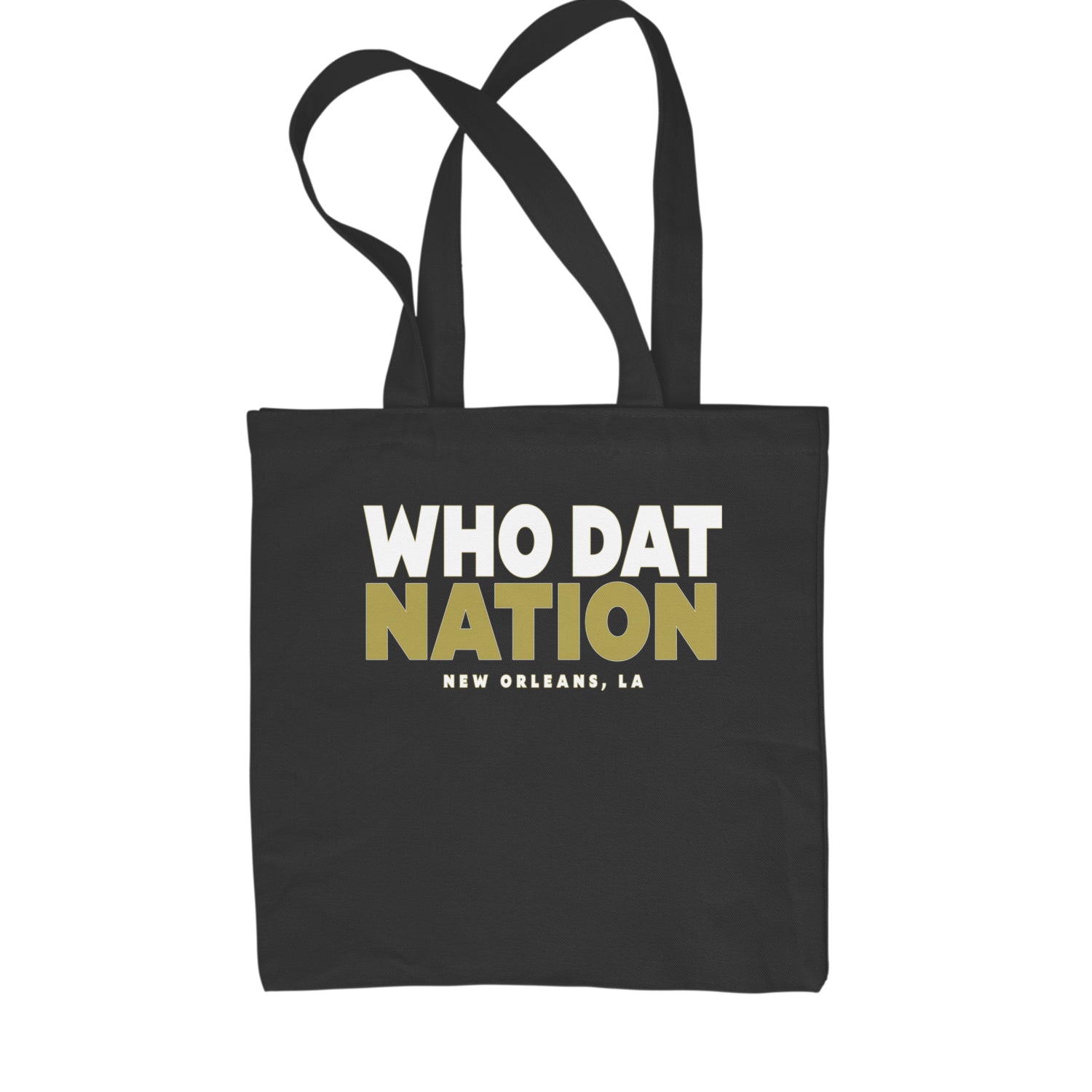 New Orleans Who Dat Nation Shopping Tote Bag Black