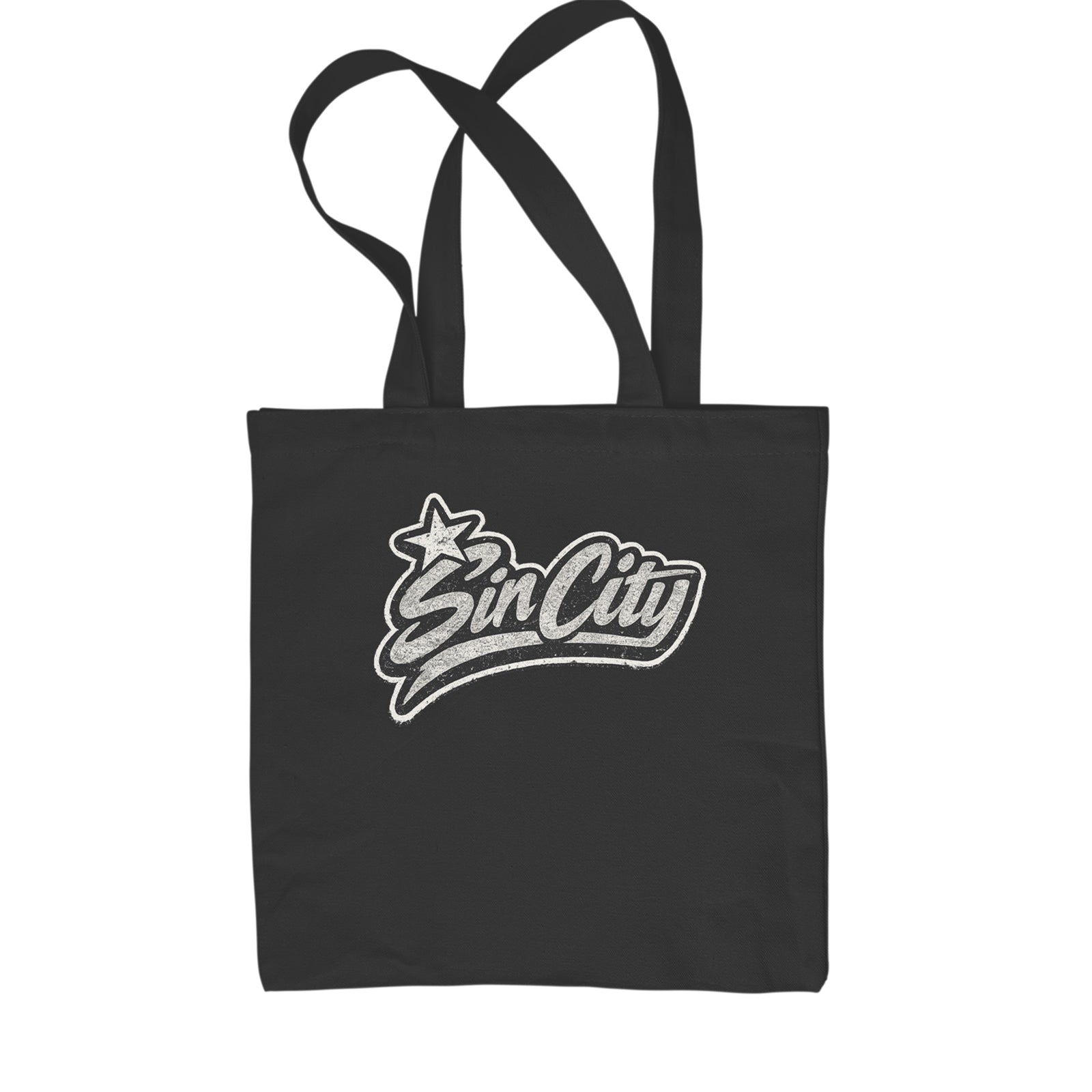 Sin City Vegas Retro Vintage Shopping Tote Bag Black