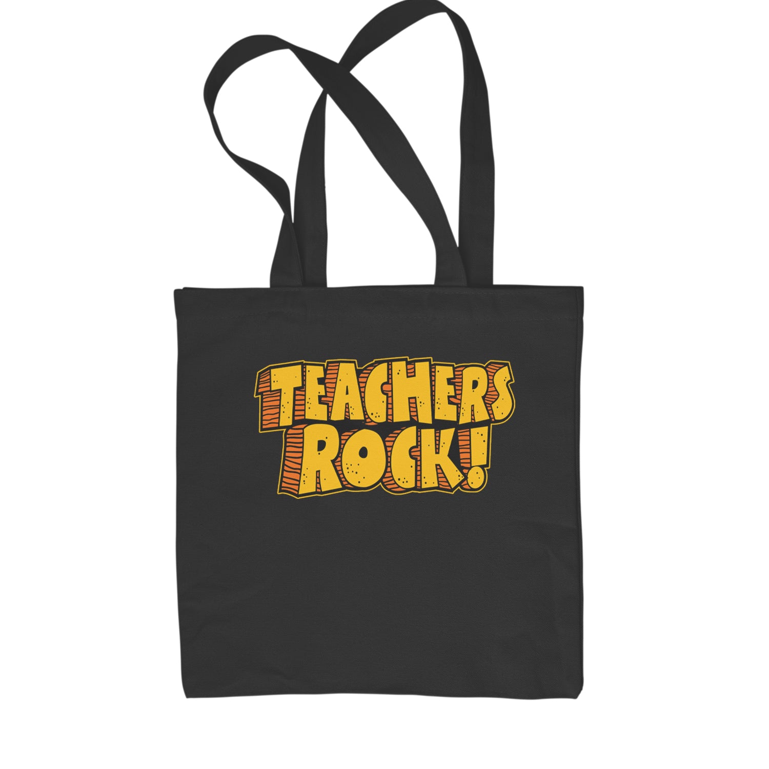 Teachers Rock Retro Shopping Tote Bag Black