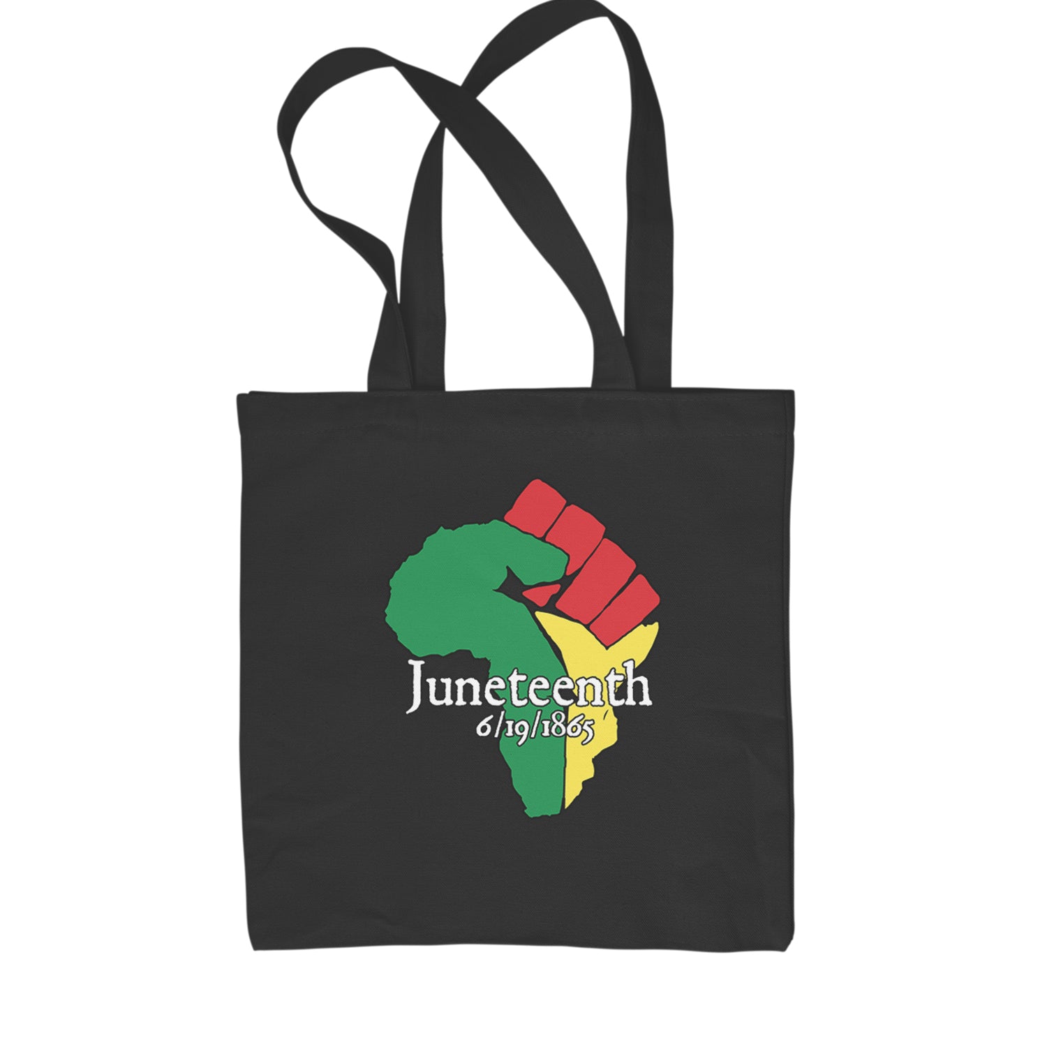 Juneteenth Raised Fist Africa Celebrate Emancipation Day Shopping Tote Bag Black