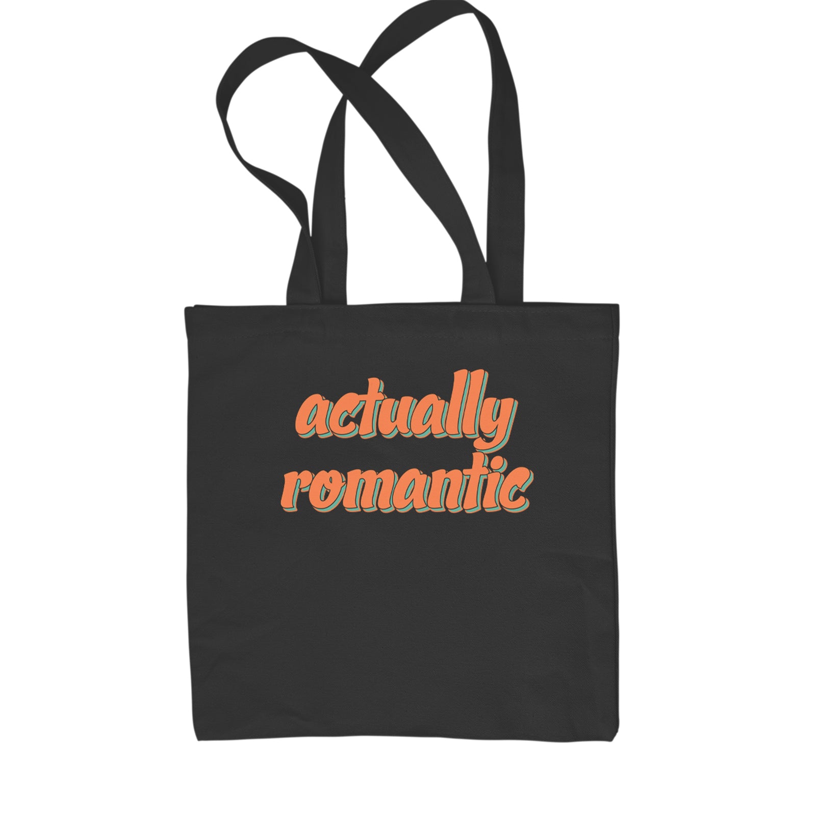 Actually Romantic Shopping Tote Bag Black