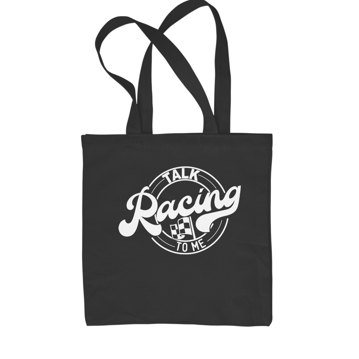 Talk Racing To Me Shopping Tote Bag Black