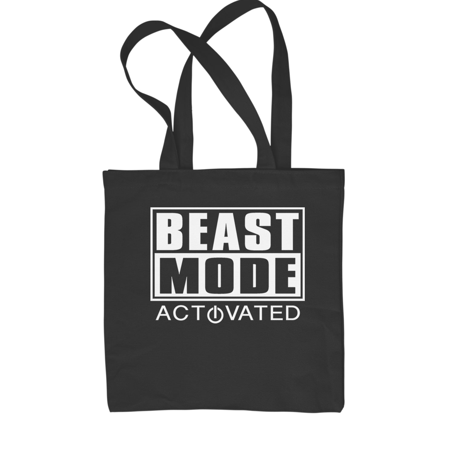 Activated Beast Mode Workout Gym Clothing Shopping Tote Bag Black