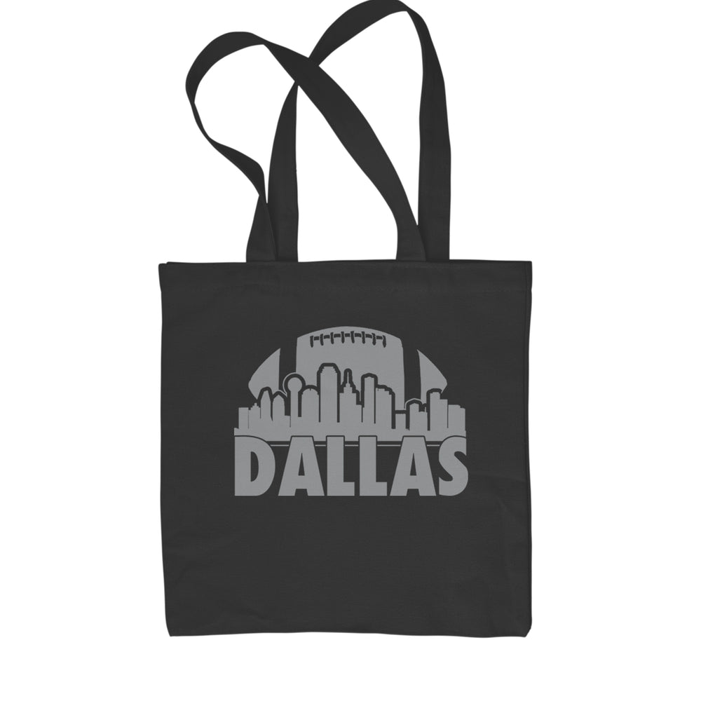 Dallas Texas Skyline Shopping Tote Bag Black