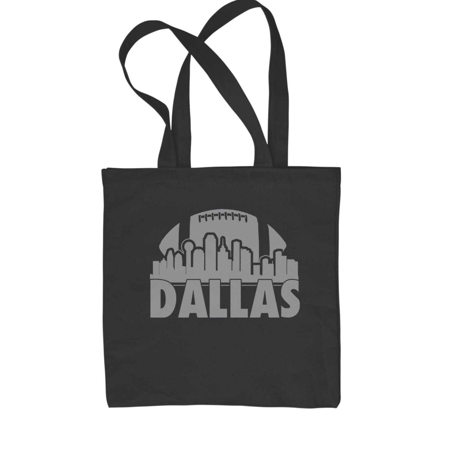 Dallas Texas Skyline Shopping Tote Bag Navy Blue