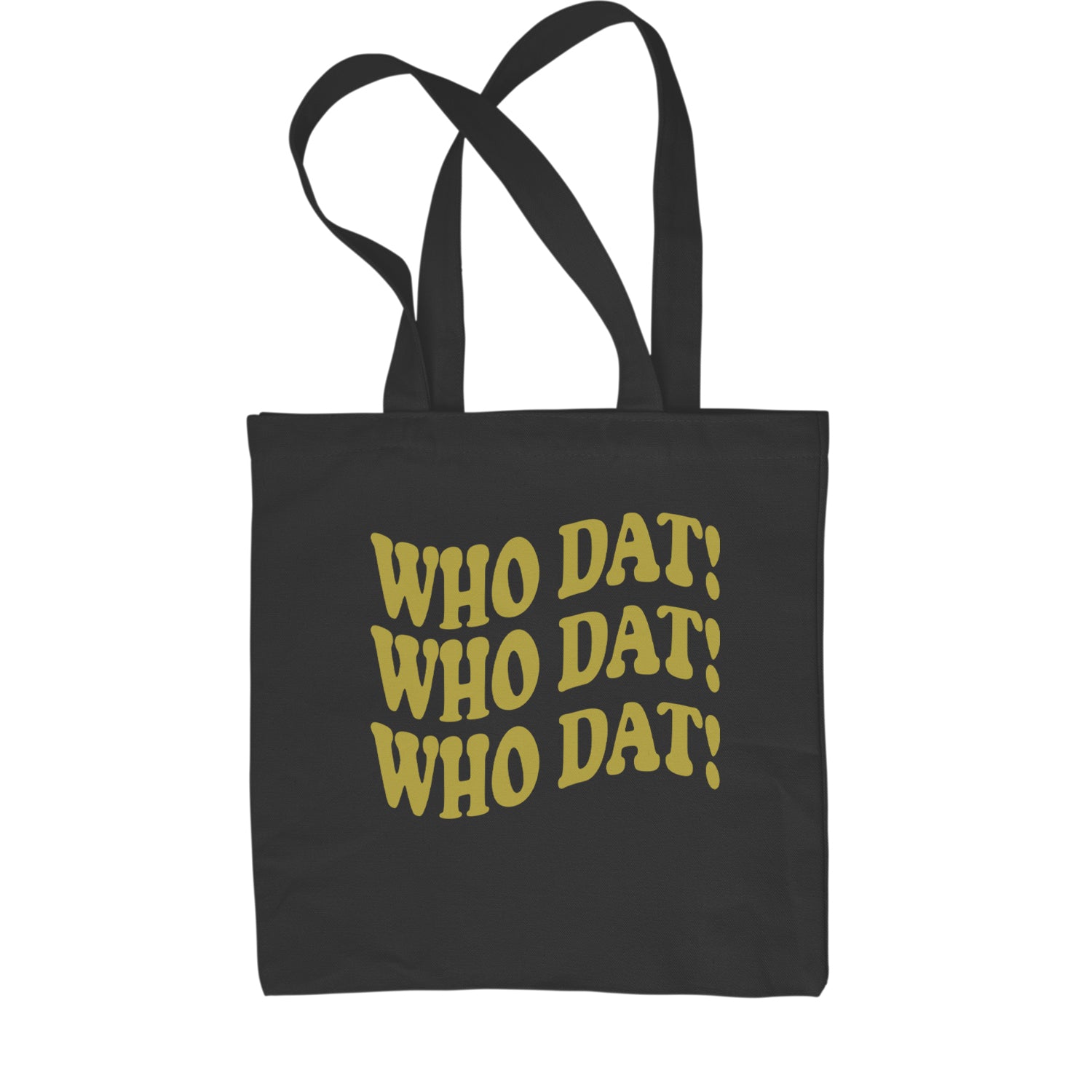 Who Dat Wavy Design Who Dat Nation Shopping Tote Bag Black