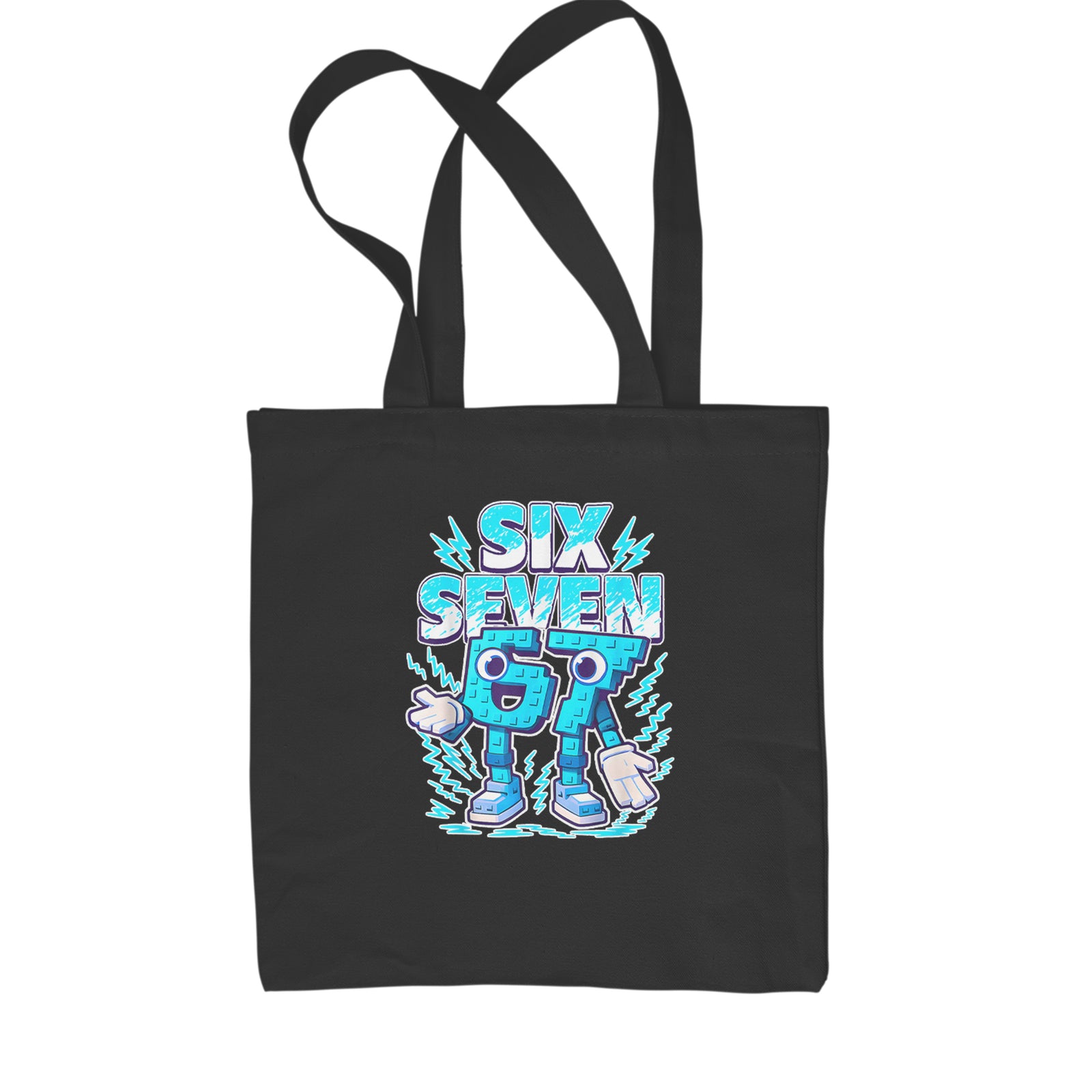 67 Brainrot Meme Slang Shopping Tote Bag Black