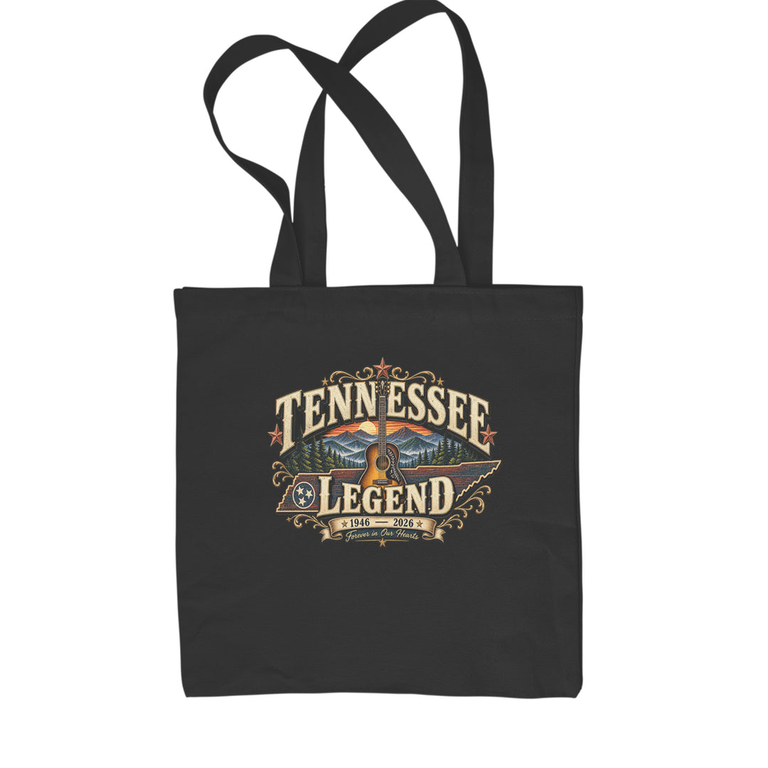 Tennessee Legend Country Music Dolly Shopping Tote Bag Black