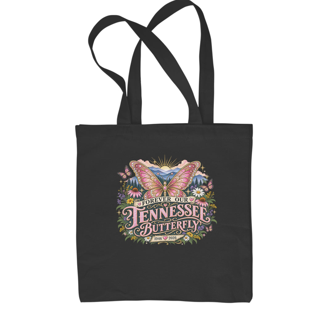 Forever Our Tennessee Butterfly Dolly Shopping Tote Bag Black