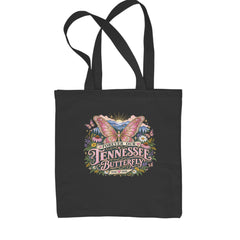 Forever Our Tennessee Butterfly Dolly Shopping Tote Bag Black