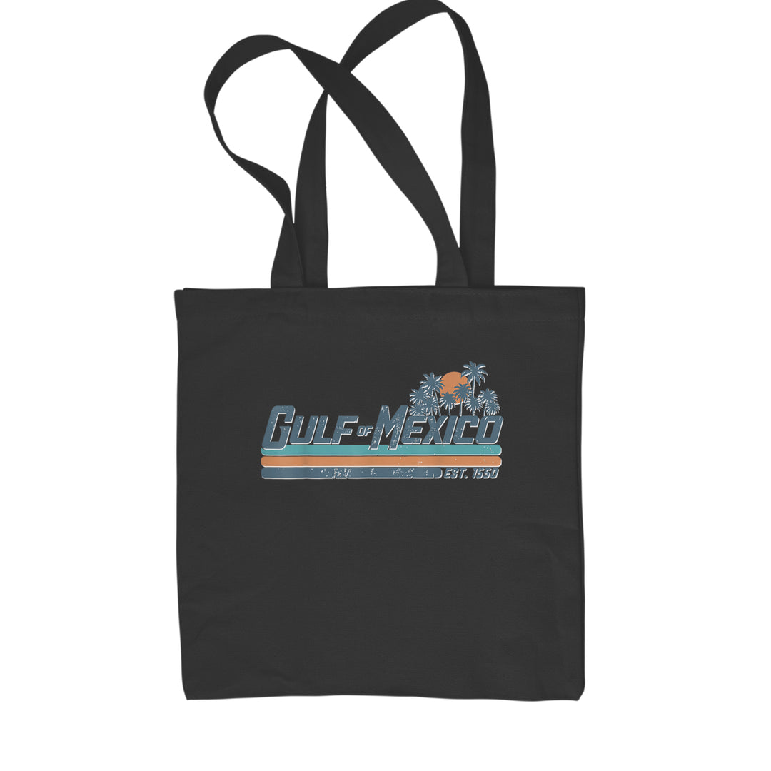 Gulf Of Mexico Established Year 1550 Shopping Tote Bag Black
