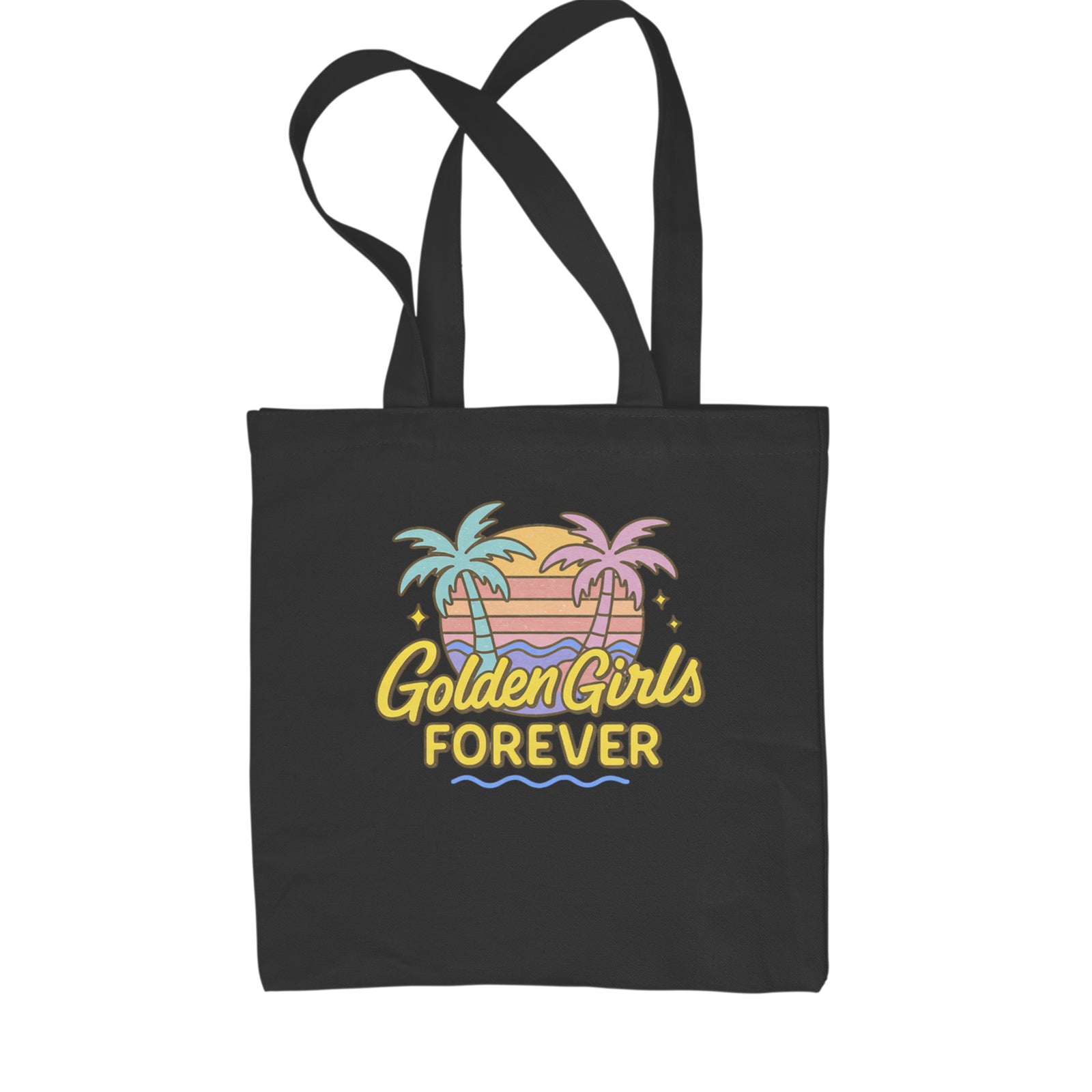 Golden Girls Forever Retro Sunset Shopping Tote Bag Black