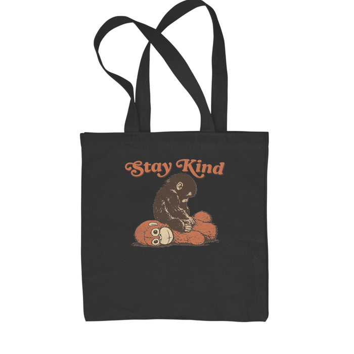 Punch Stay Kind Macaque Shopping Tote Bag