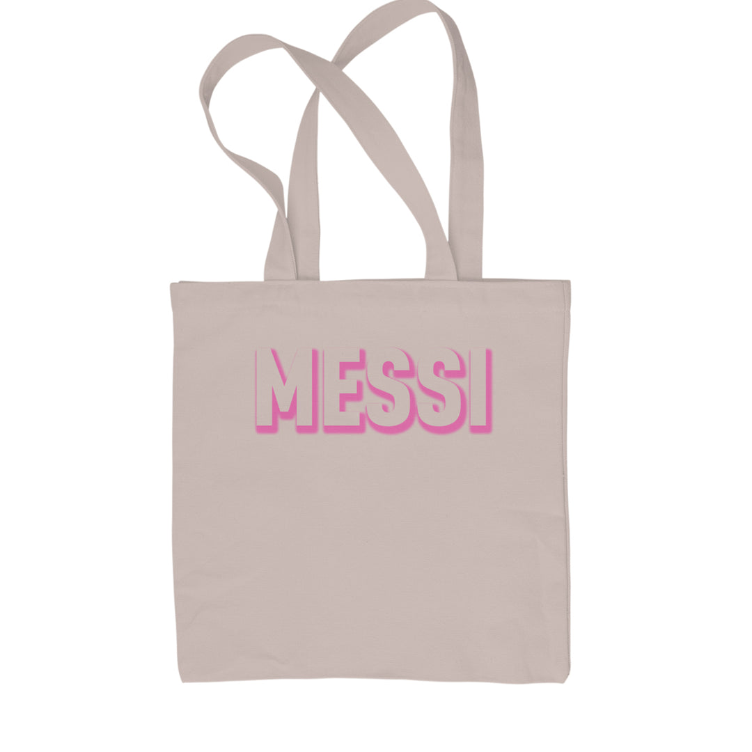 Messi OUTLINE Miami Futbol Shopping Tote Bag Natural