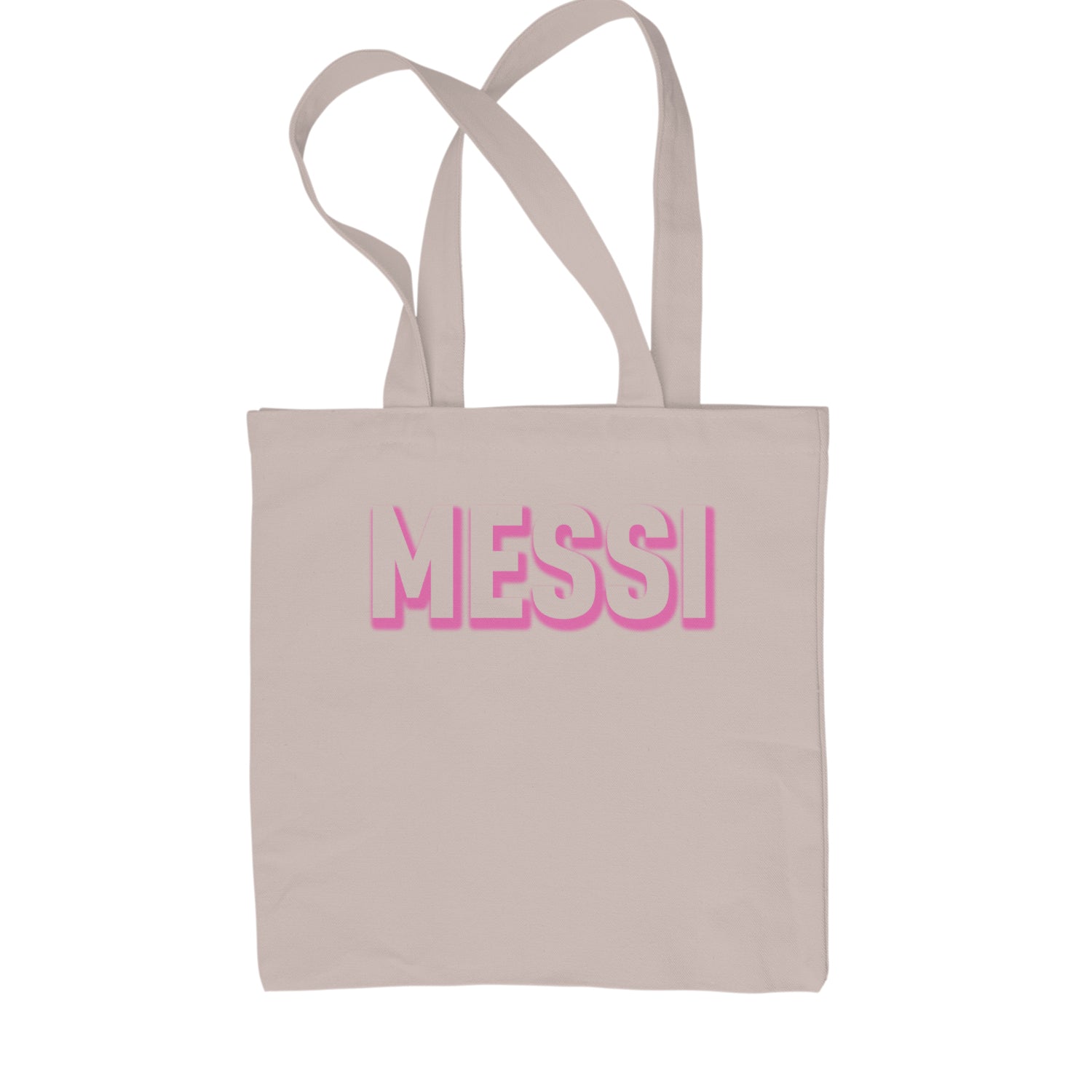 Messi OUTLINE Miami Futbol Shopping Tote Bag Black