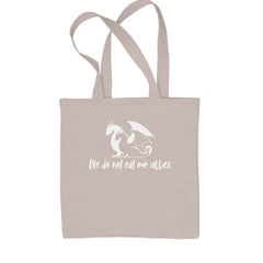 We Do Not Eat Our Allies Fourth Wing Basgiath Shopping Tote Bag Natural