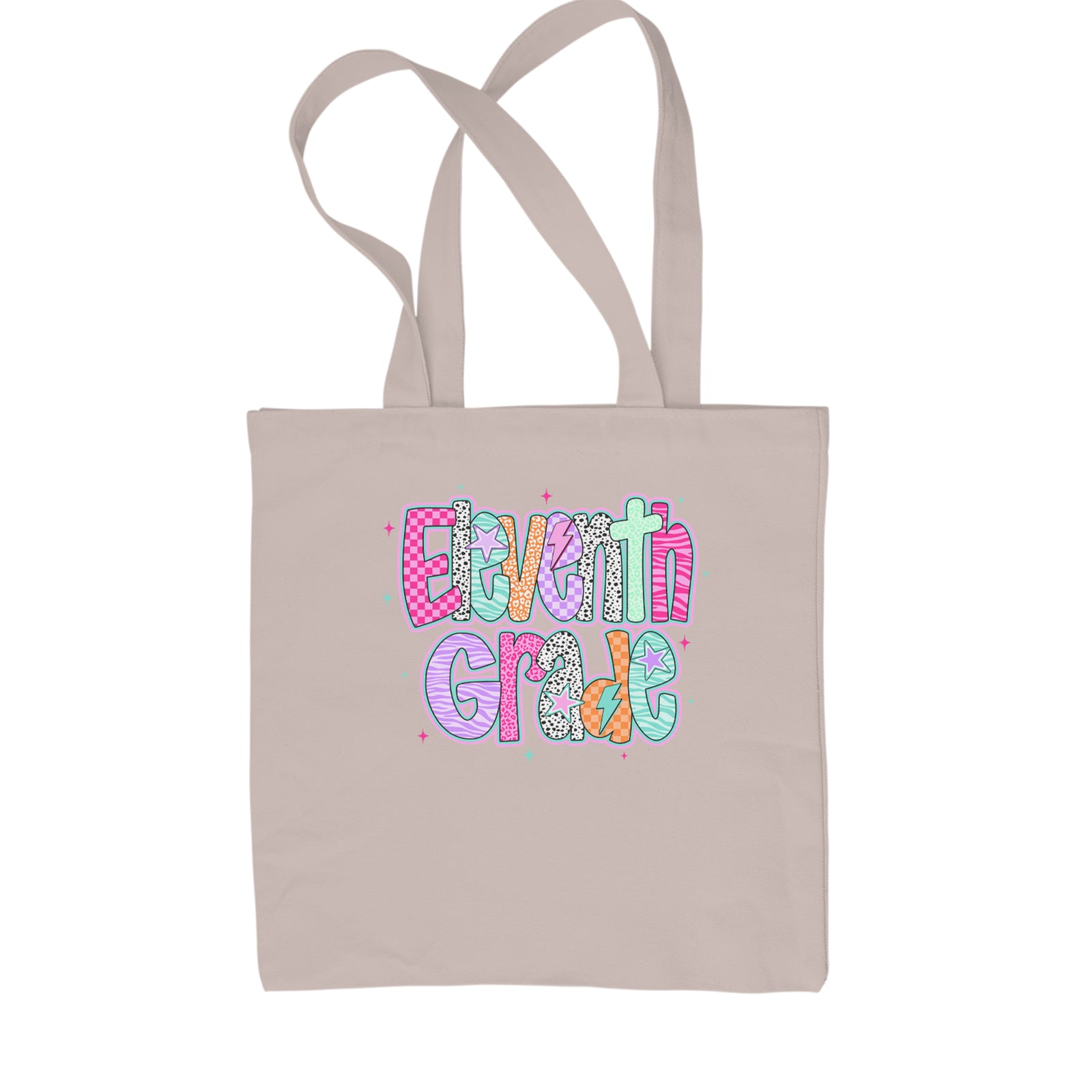 Eleventh Grade Extra Colorful Back to School Shopping Tote Bag Black