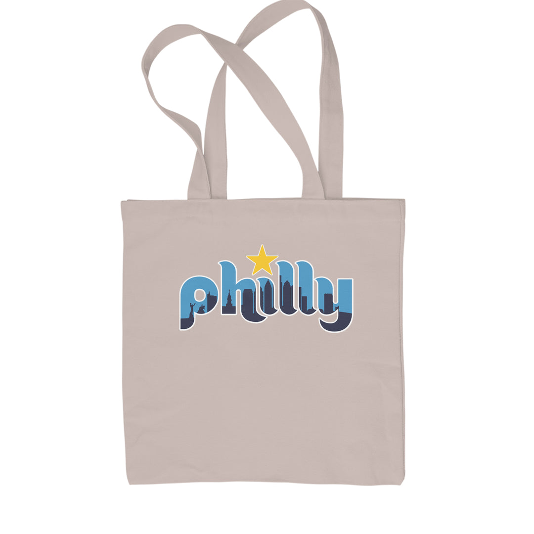 Skyline Philly Philadelphia Shopping Tote Bag Natural