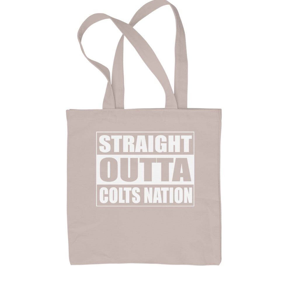 Straight Outta Colts Nation Football  Shopping Tote Bag Natural