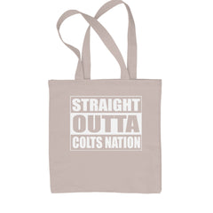 Straight Outta Colts Nation Football  Shopping Tote Bag Natural