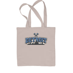 Detroit Motor City Retro Piston Shopping Tote Bag Natural