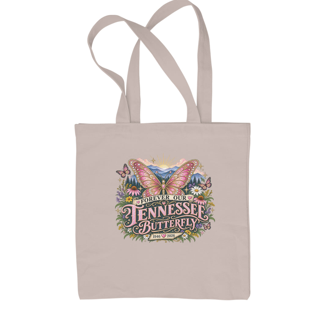 Forever Our Tennessee Butterfly Dolly Shopping Tote Bag Natural
