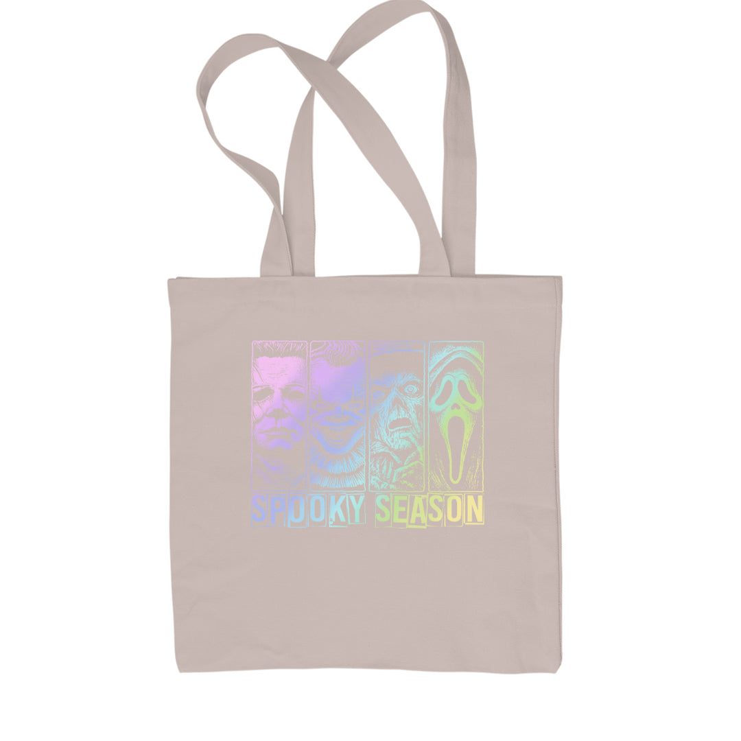 Spooky Season Horror Icons Halloween Shopping Tote Bag Natural