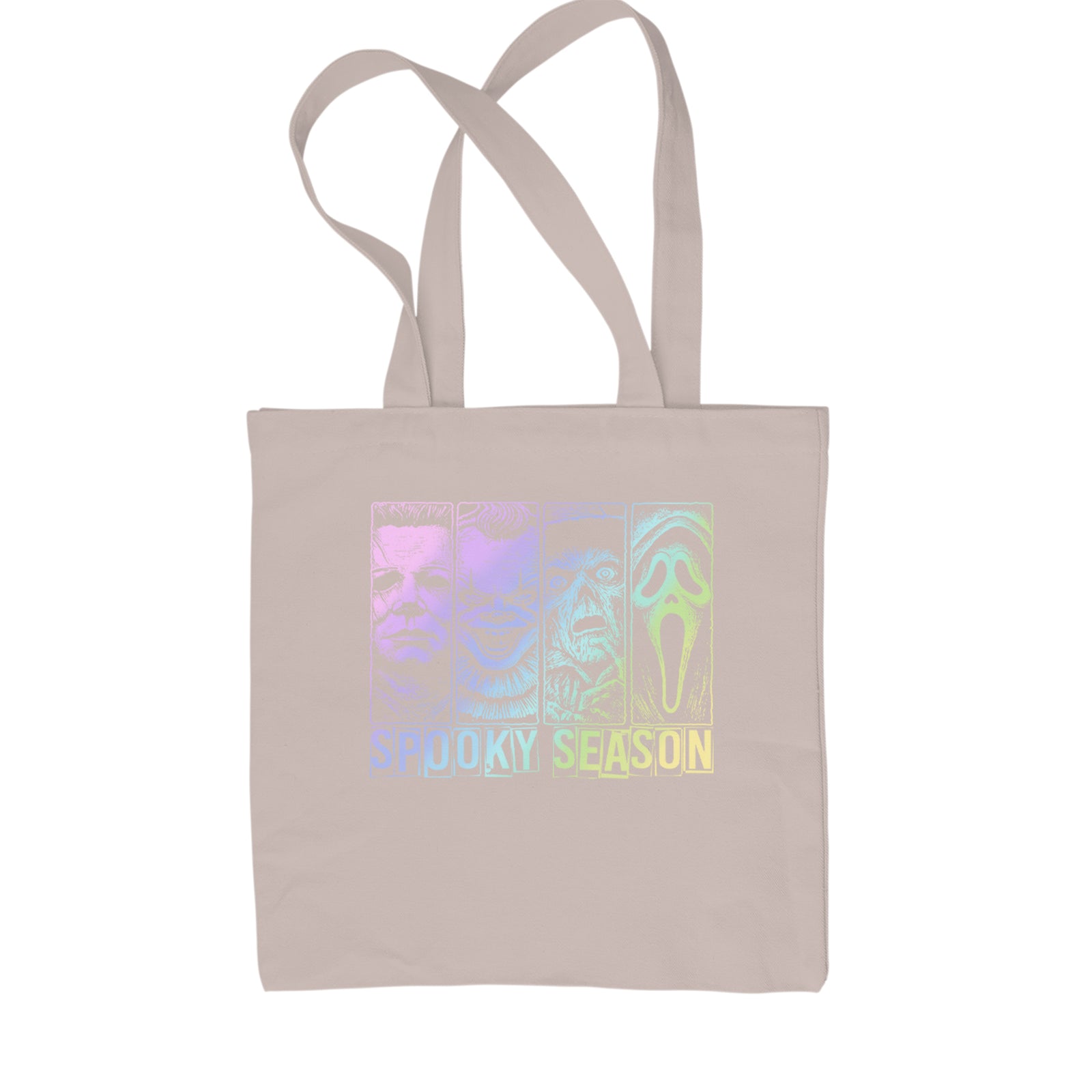 Spooky Season Horror Icons Halloween Shopping Tote Bag Black