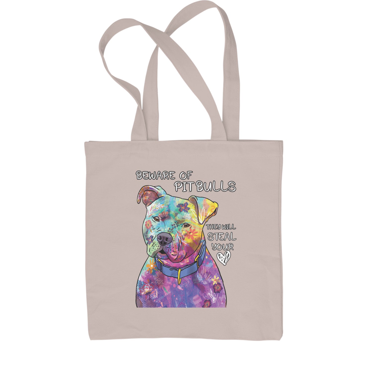 Beware Of Pit Bulls, They Will Steal Your Heart  Shopping Tote Bag Black