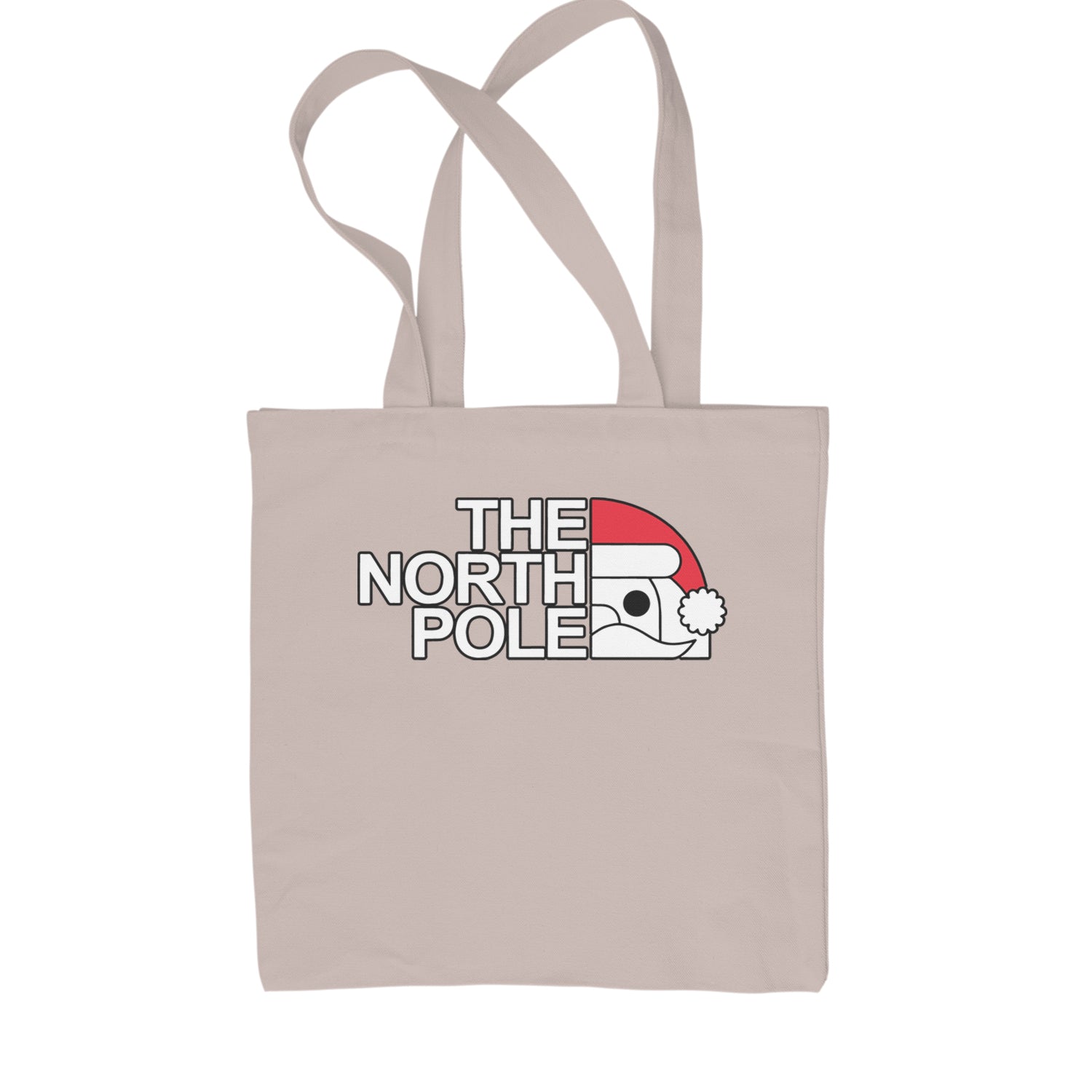 The North Pole Santa Face Shopping Tote Bag Natural