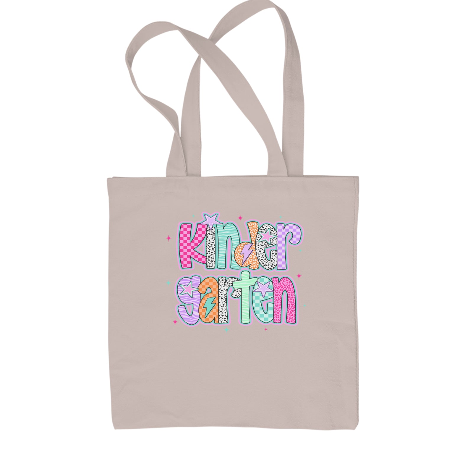 Kindergarten Cutie Colorful Back to School Shopping Tote Bag Black
