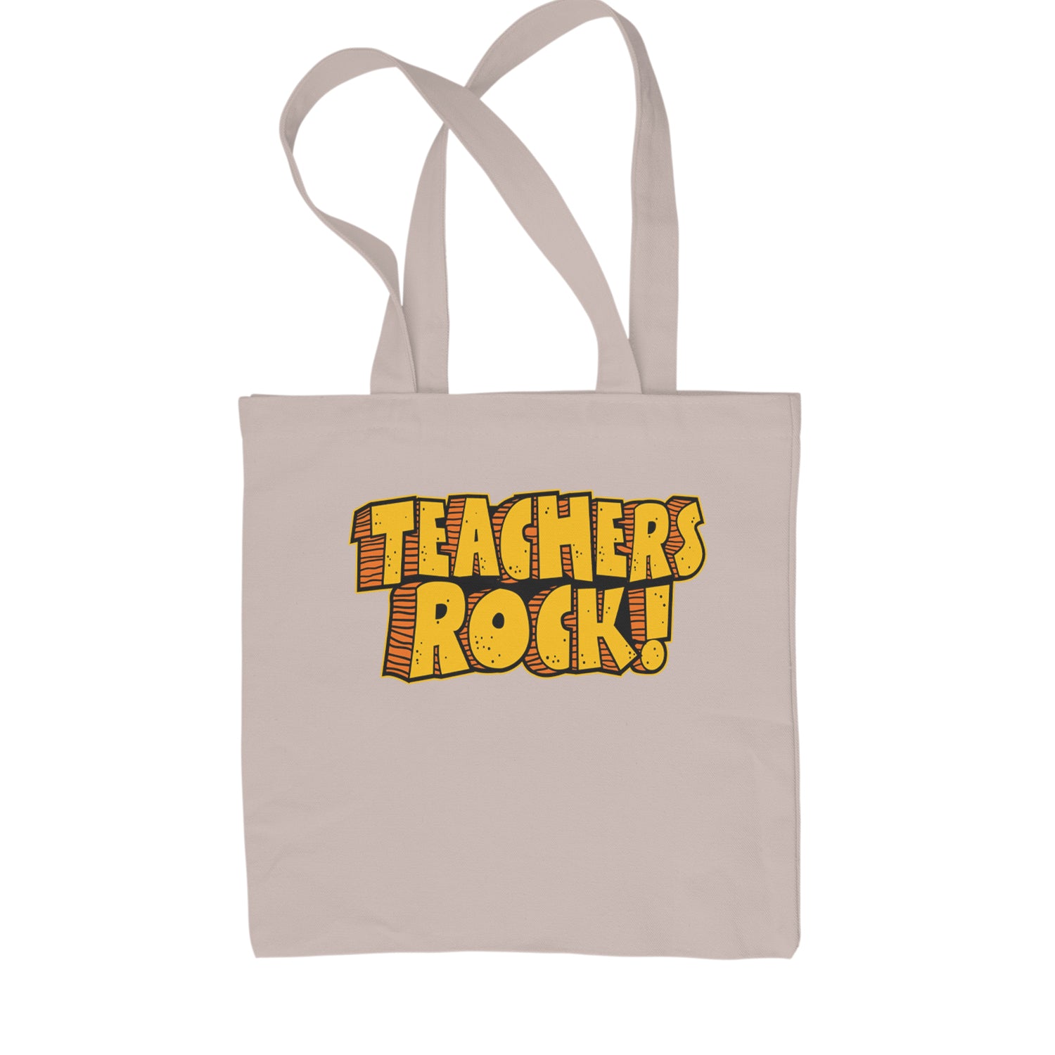 Teachers Rock Retro Shopping Tote Bag Black