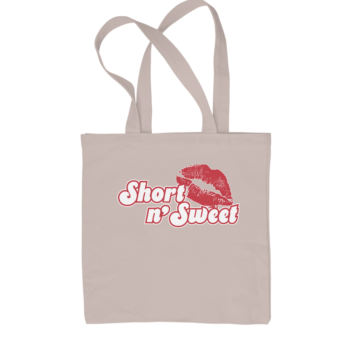 Short N' Sweet Red Lips Shopping Tote Bag Sky Blue