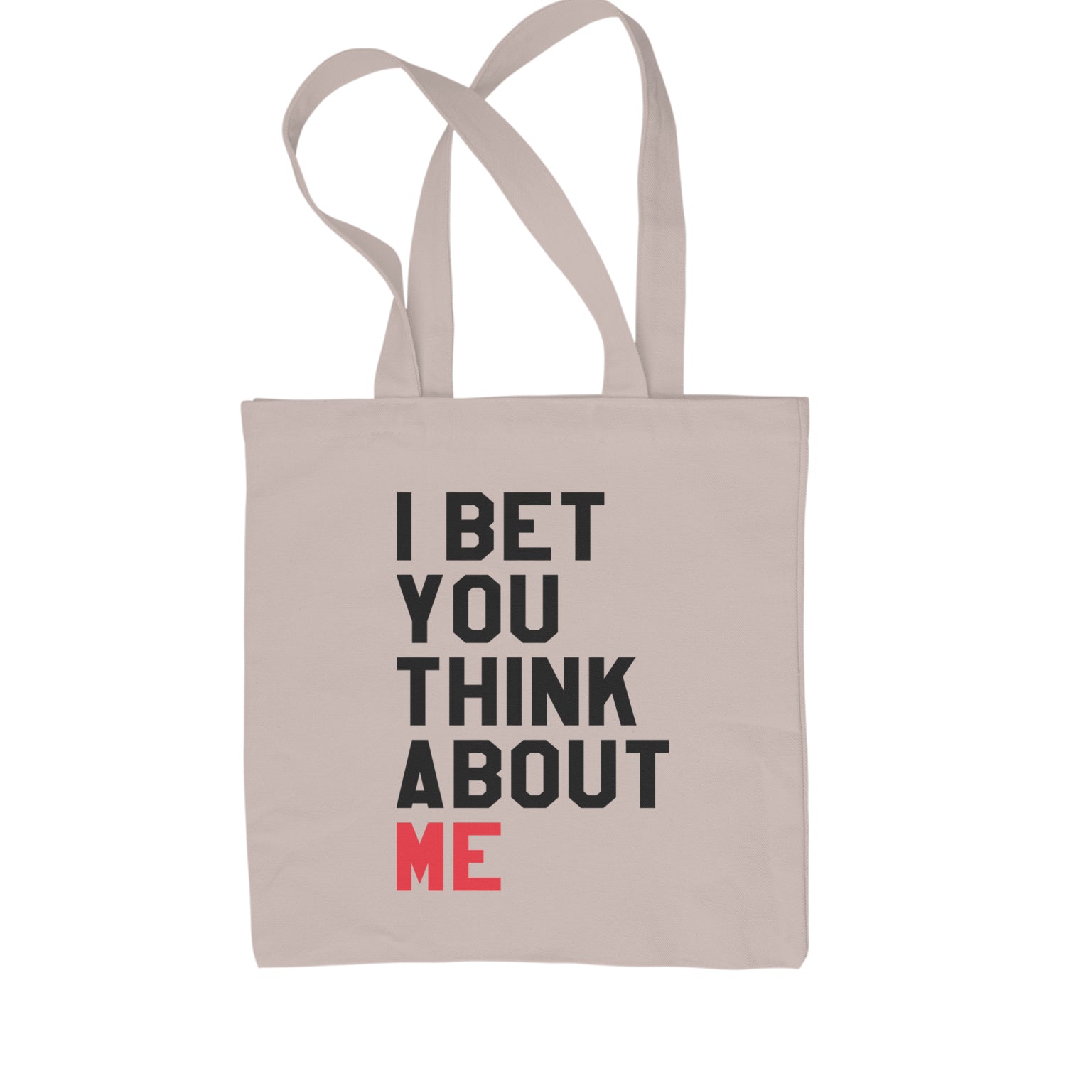 I Bet You Think About Me New TTPD Era Shopping Tote Bag Natural