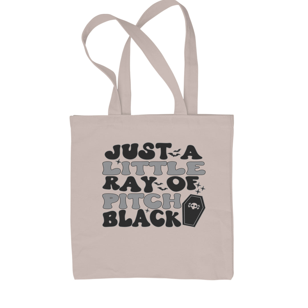 Just A Little Ray of Pitch Black Shopping Tote Bag Natural