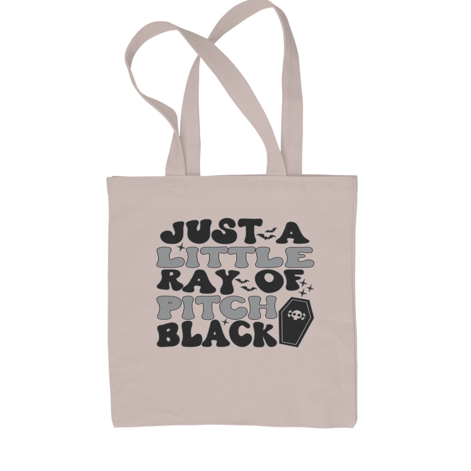 Just A Little Ray of Pitch Black Shopping Tote Bag Black
