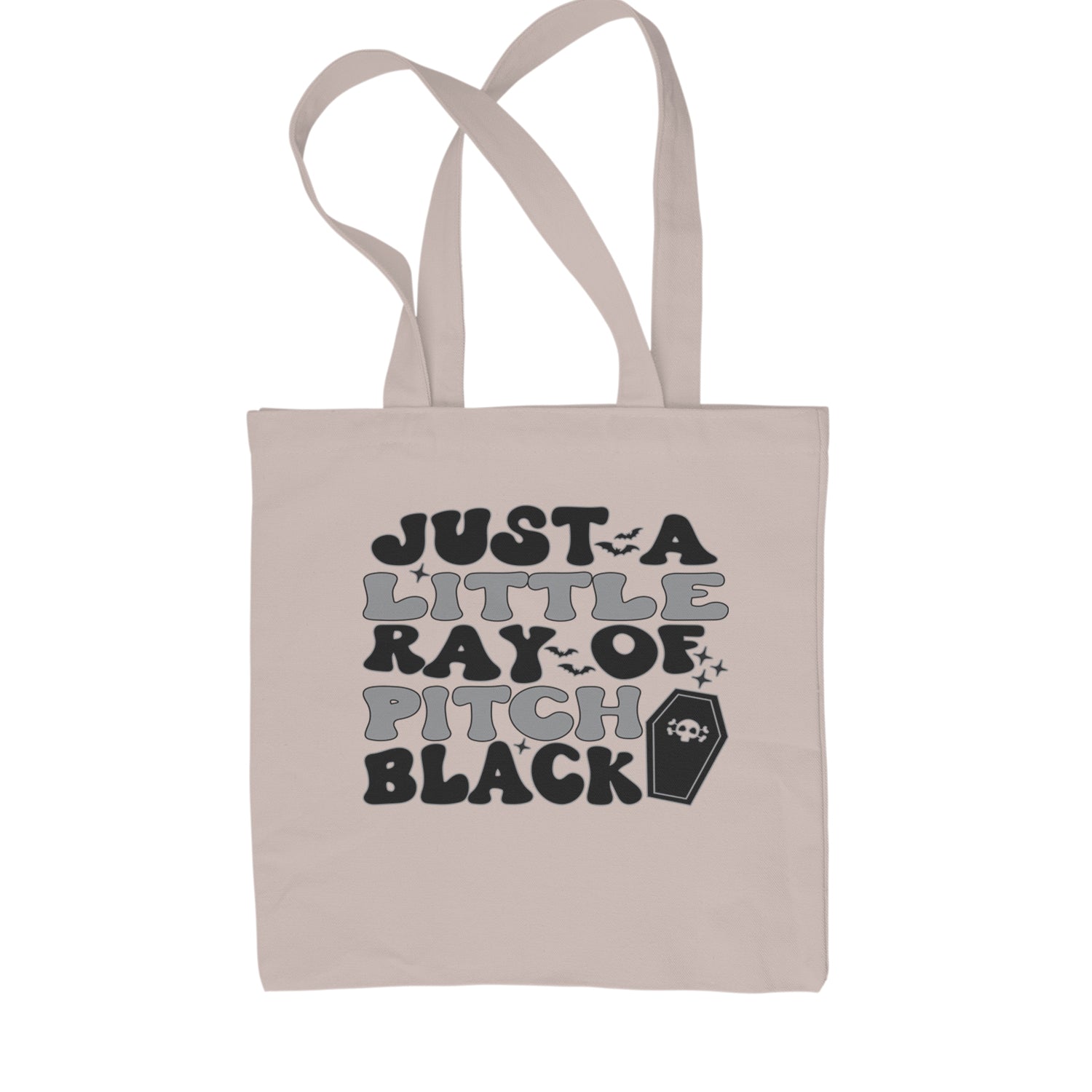 Just A Little Ray of Pitch Black Shopping Tote Bag Natural