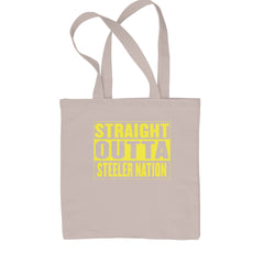 Straight Outta Steeler Nation Football  Shopping Tote Bag Natural