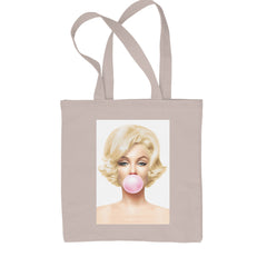 Ms. Monroe Pink Bubble Gum American Icon Shopping Tote Bag Natural