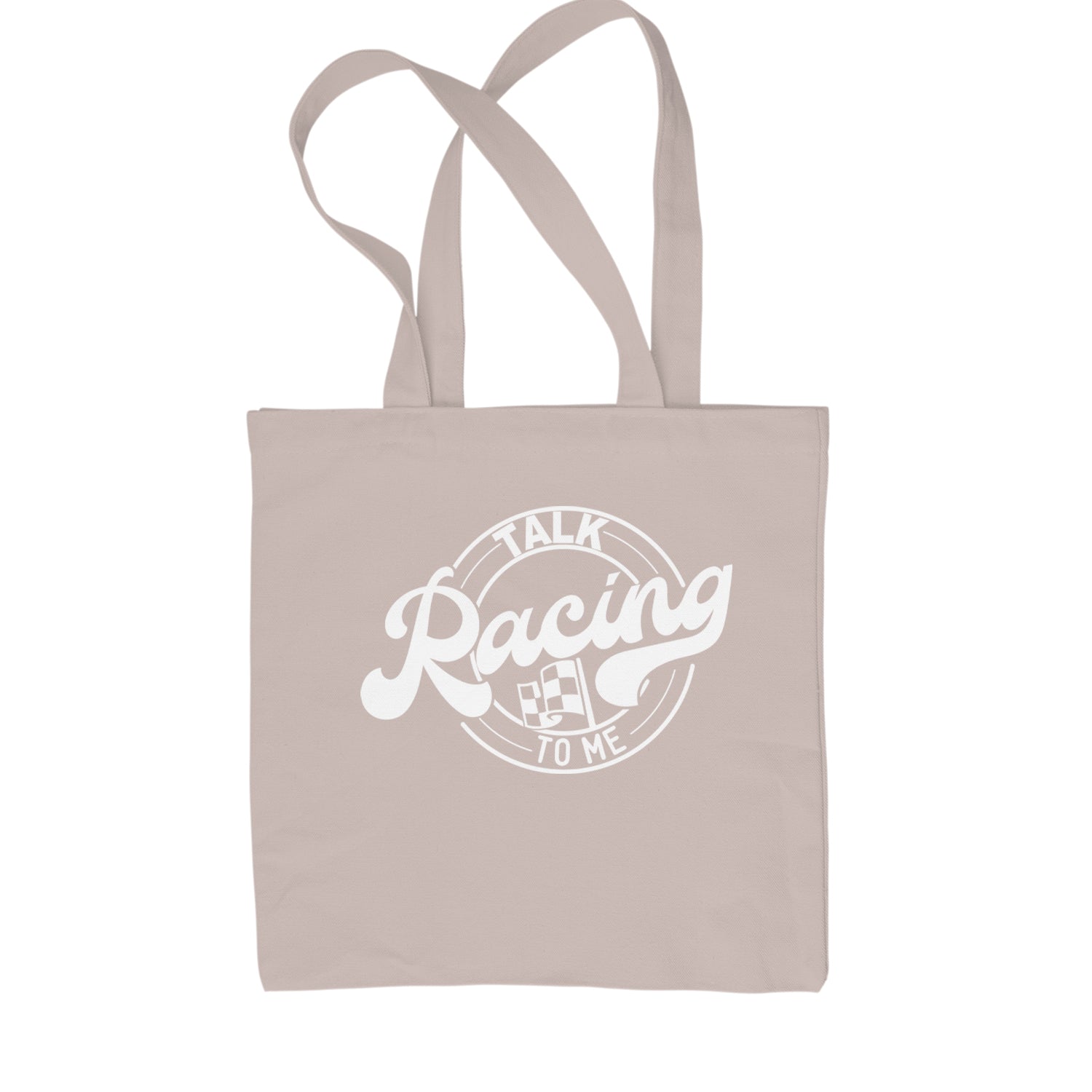 Talk Racing To Me Shopping Tote Bag Natural