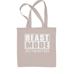 Activated Beast Mode Workout Gym Clothing Shopping Tote Bag Natural