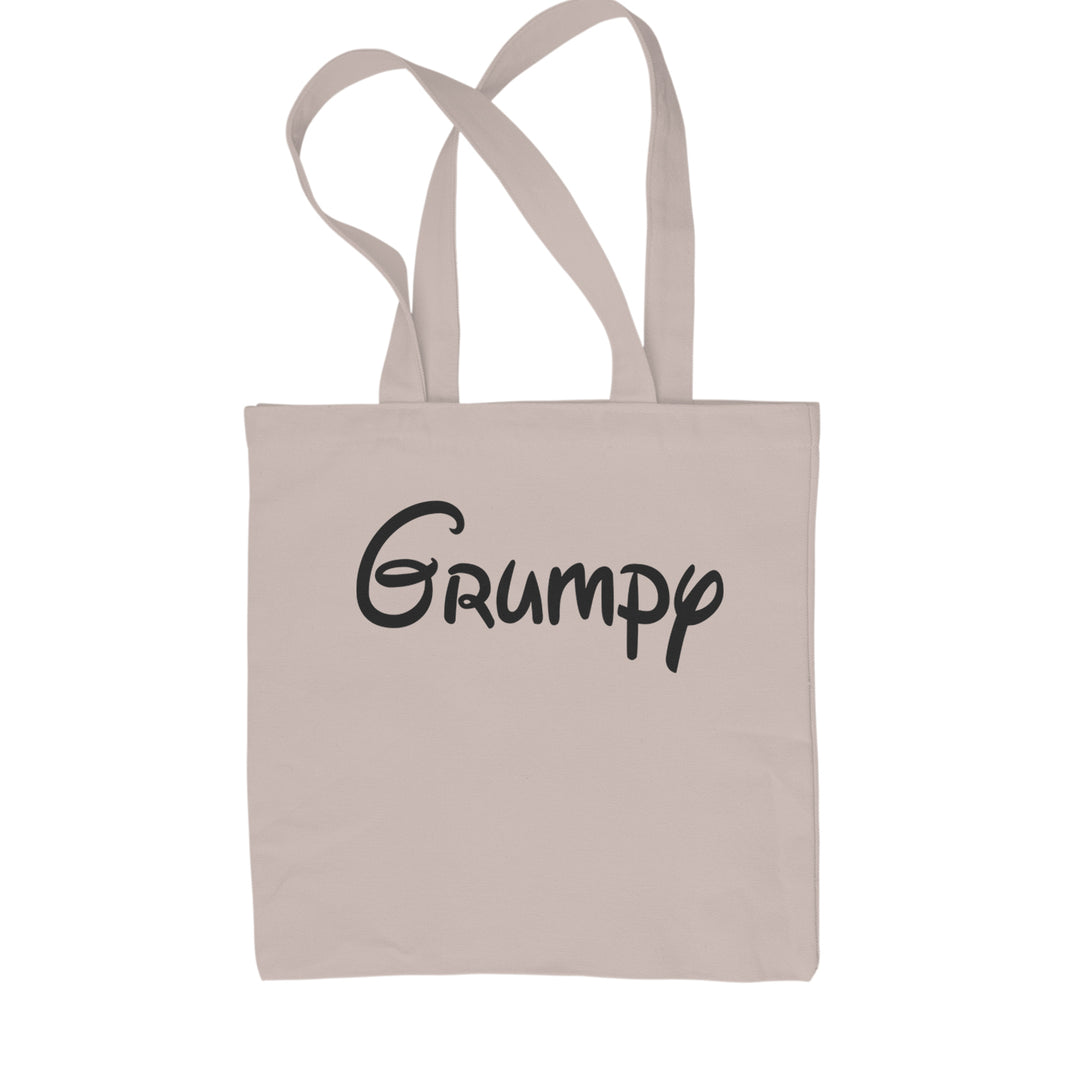 Classic Cotton Canvas Tote with bold "Grumpy" text for a dwarf-themed group costume