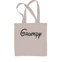 Classic Cotton Canvas Tote with bold "Grumpy" text for a dwarf-themed group costume