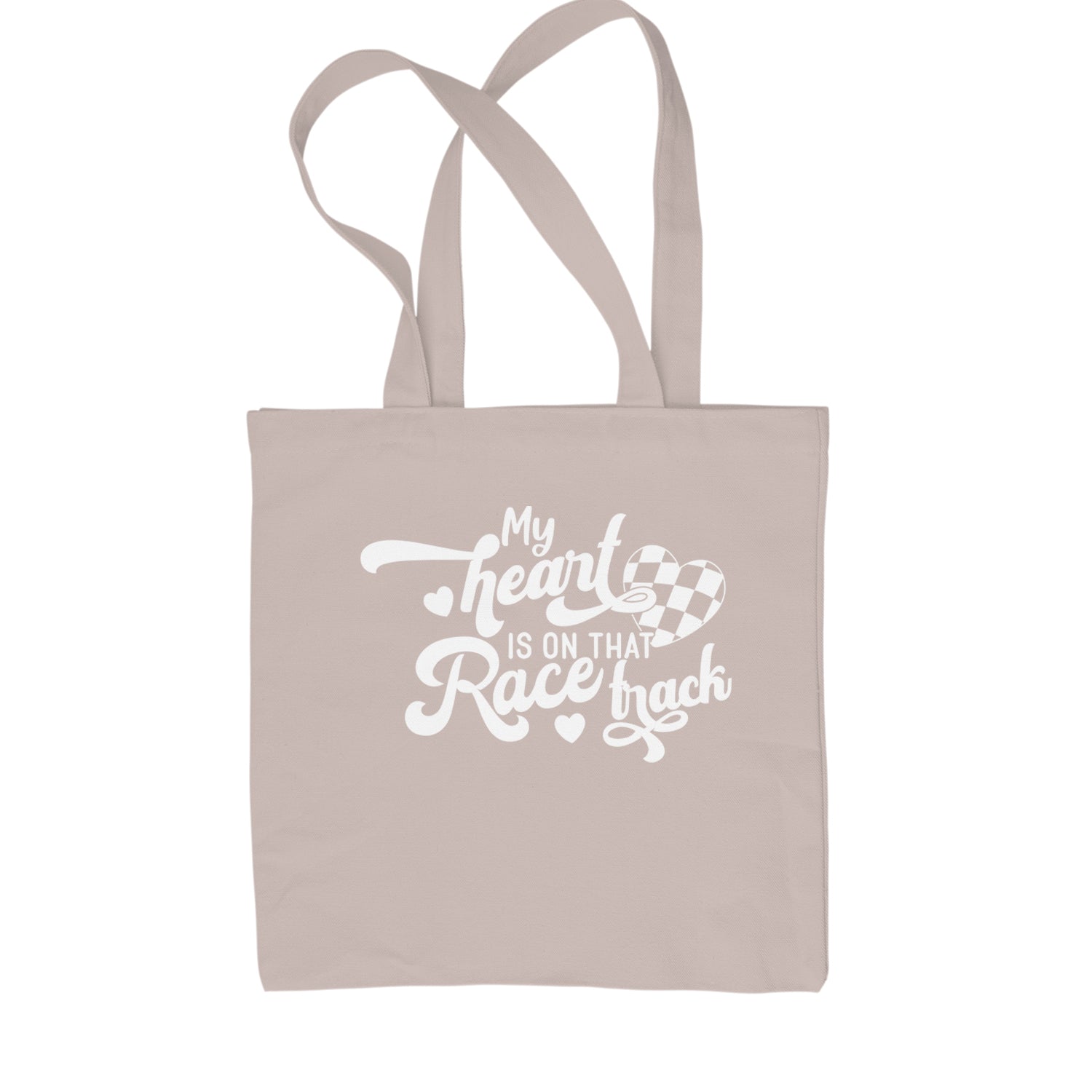 My Heart Is On That Race Track Shopping Tote Bag Black