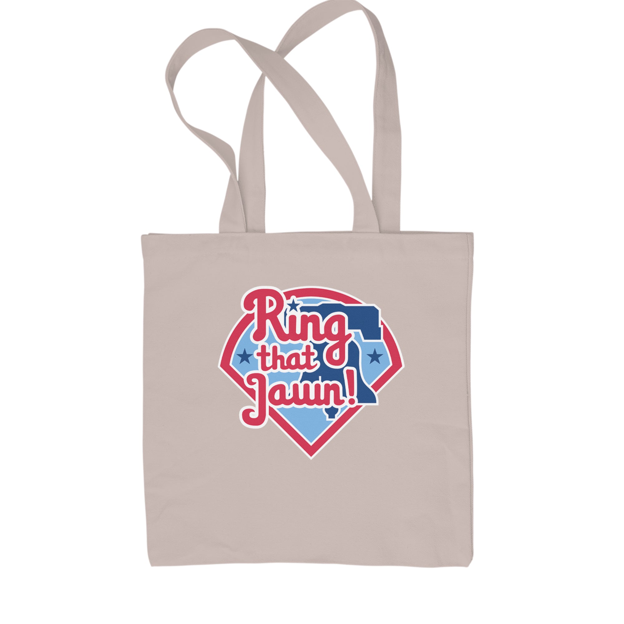 Ring That Jawn Philly Baseball Shopping Tote Bag Natural