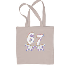67 Hands Meme Viral Drill Shopping Tote Bag Natural